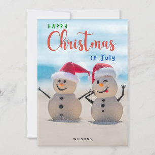 Frohe Weihnachten im Juli Beach Snowman