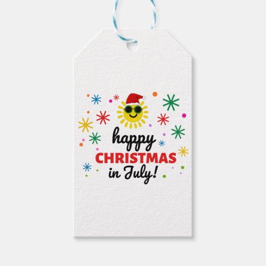 Frohe Weihnachten im Juli Geschenkanhänger (Vorderseite)