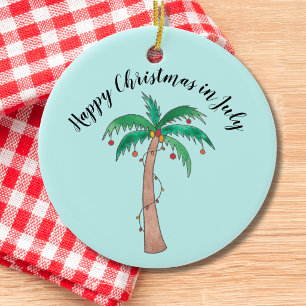 Frohe Weihnachten im Juli  Keramik Ornament