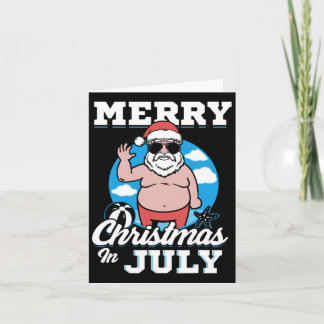 Frohe Weihnachten im Juli Lustiger Santa Karte
