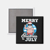 Frohe Weihnachten im Juli Lustiger Santa Magnet (Vorderseite/Rückseite)