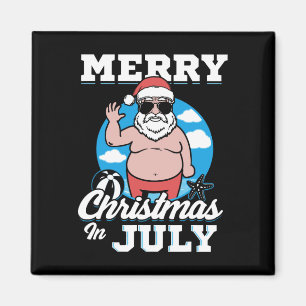 Frohe Weihnachten im Juli Lustiger Santa  Magnet