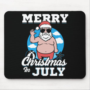 Frohe Weihnachten im Juli Lustiger Santa  Mousepad