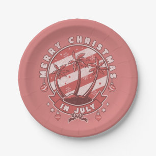 Frohe Weihnachten im Juli Pappteller