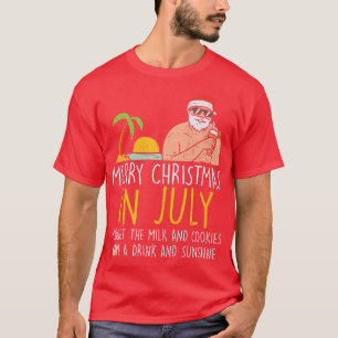 Frohe Weihnachten im Juli Santa Beach Cocktail Som T-Shirt