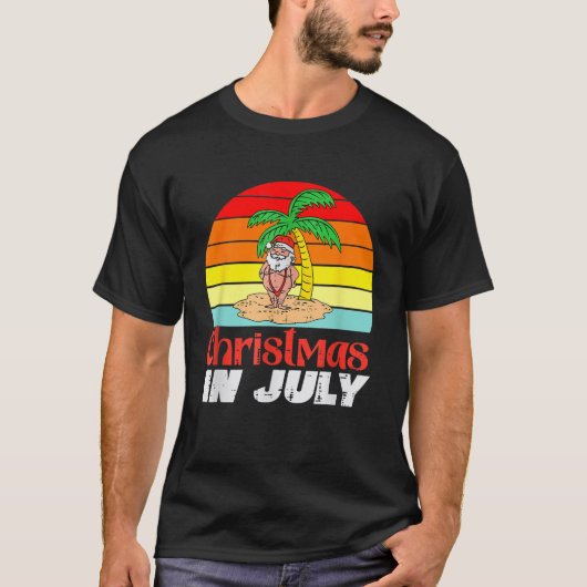 Frohe Weihnachten im Juli Santas Summer Beach Funn T-Shirt (Vorderseite)