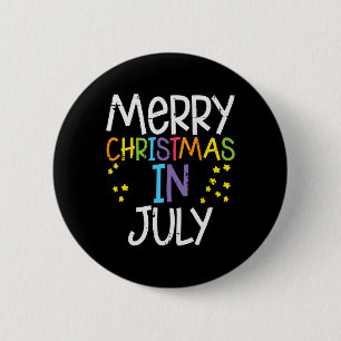 Frohe Weihnachten im Juli Sterne Sommer Weihnachte Button