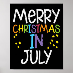 Frohe Weihnachten im Juli Sterne Sommer Weihnachte Poster
