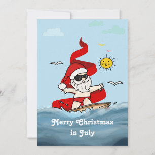 Frohe Weihnachten im Juli Surfen Weihnachtsmann