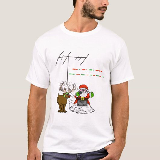 Frohe Weihnachten im Morsealphabet-T-Shirt - Sankt T-Shirt (Vorderseite)