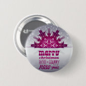 Frohe Weihnachten im neuen Jahr Button (Vorne & Hinten)