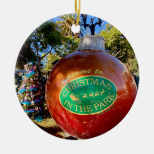 Frohe Weihnachten im Park! Keramik Ornament