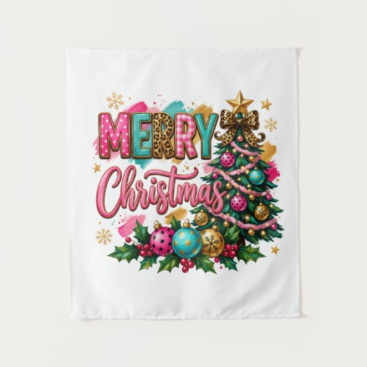 Frohe Weihnachten im Prepper-Stil Wandteppich (Vorderseite)