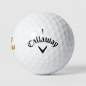 Frohe Weihnachten im roten grünen Text, Golfball (Logo)