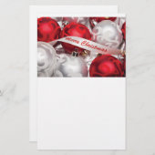 Frohe Weihnachten im roten silbernen Weiß Briefpapier (Vorne/Hinten)