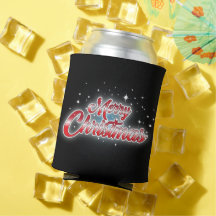 Frohe Weihnachten im roten Text auf BLACK