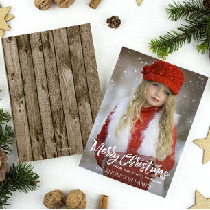Frohe Weihnachten im rustikalen Holzdesign mit vol