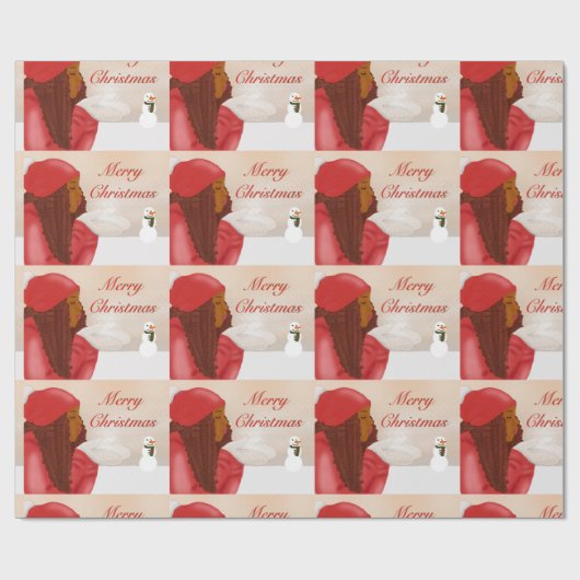 Frohe Weihnachten im Schnee Geschenkpapier (Flach)