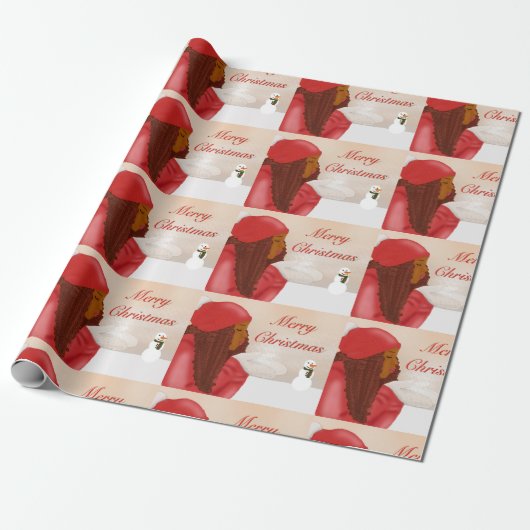 Frohe Weihnachten im Schnee Geschenkpapier (Ungerollt)