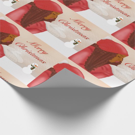 Frohe Weihnachten im Schnee Geschenkpapier (Ecke)