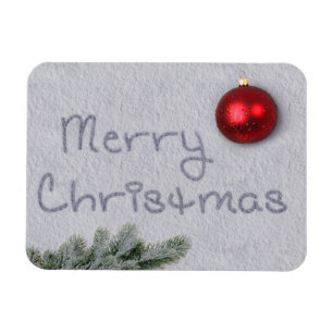 Frohe Weihnachten im Schnee geschrieben Magnet