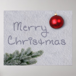 Frohe Weihnachten im Schnee geschrieben Poster