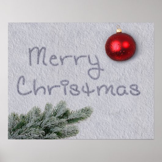 Frohe Weihnachten im Schnee geschrieben Poster (Vorne)