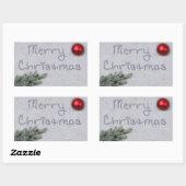 Frohe Weihnachten im Schnee geschrieben Rechteckiger Aufkleber (Blatt)