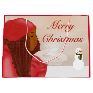 Frohe Weihnachten im Schnee Große Geschenktüte