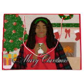 Frohe Weihnachten im Schnee Große Geschenktüte (Vorderseite)