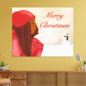 Frohe Weihnachten im Schnee Leinwanddruck (Insitu (Wohnzimmer))