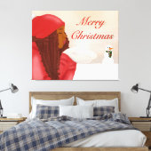 Frohe Weihnachten im Schnee Leinwanddruck (Insitu (Schlafzimmer))