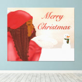 Frohe Weihnachten im Schnee Leinwanddruck (Insitu (Holzboden))