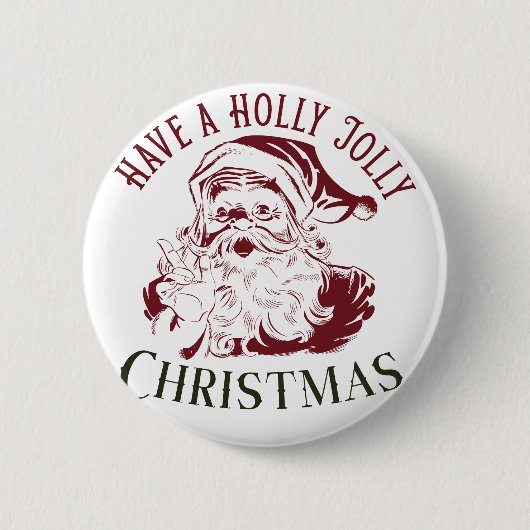 Frohe Weihnachten im Vintage-Stil Button (Vorderseite)