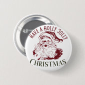 Frohe Weihnachten im Vintage-Stil Button (Vorne & Hinten)