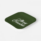 Frohe Weihnachten im Wald/Dunkelgrün Pappteller (Gewinkelt)