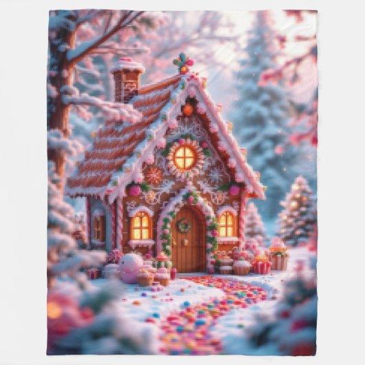 Frohe Weihnachten im Winter Fleecedecke (Vorderseite)