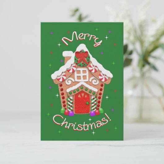 Frohe Weihnachten! Imitate Felt Gingerbrot House (Stehend Vorderseite)