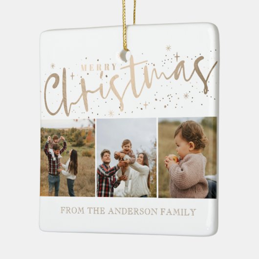 Frohe Weihnachten Imitate Gold 3 Foto Weihnachten Keramikornament (Links)