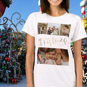 Frohe Weihnachten Imitate Gold 4 Foto Weihnachten T-Shirt
