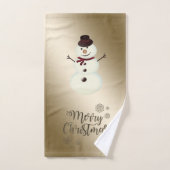 Frohe Weihnachten Imitate Gold Glitzer, Snowman Badhandtuch Set (Handtuch)