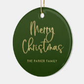 Frohe Weihnachten | Imitate Gold in grüner Lässige Keramik Ornament (Links)