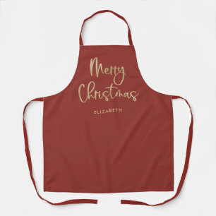 Frohe Weihnachten Imitate Gold in Lässiger Schri Schürze