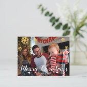 Frohe Weihnachten Imitate Gold Snowflakes (Stehend Vorderseite)