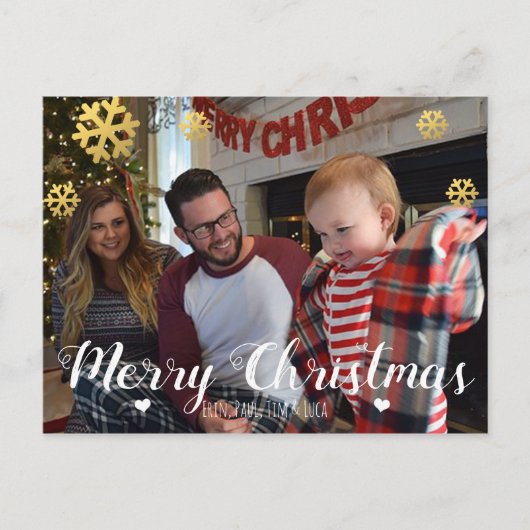 Frohe Weihnachten Imitate Gold Snowflakes (Vorderseite)