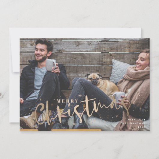 Frohe Weihnachten Imitate Goldene Urlaubskarte (Vorderseite)