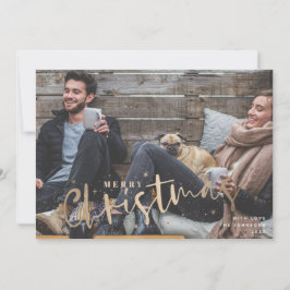 Frohe Weihnachten Imitate Goldene Urlaubskarte