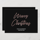 Frohe Weihnachten Imitate Rose Gold Foil und Black (Vorne/Hinten)