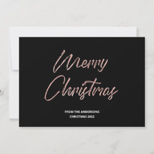 Frohe Weihnachten Imitate Rose Gold Foil und Black