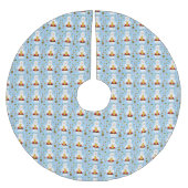 Frohe Weihnachten Imker Muster Polyester Weihnachtsbaumdecke (Vorderseite)